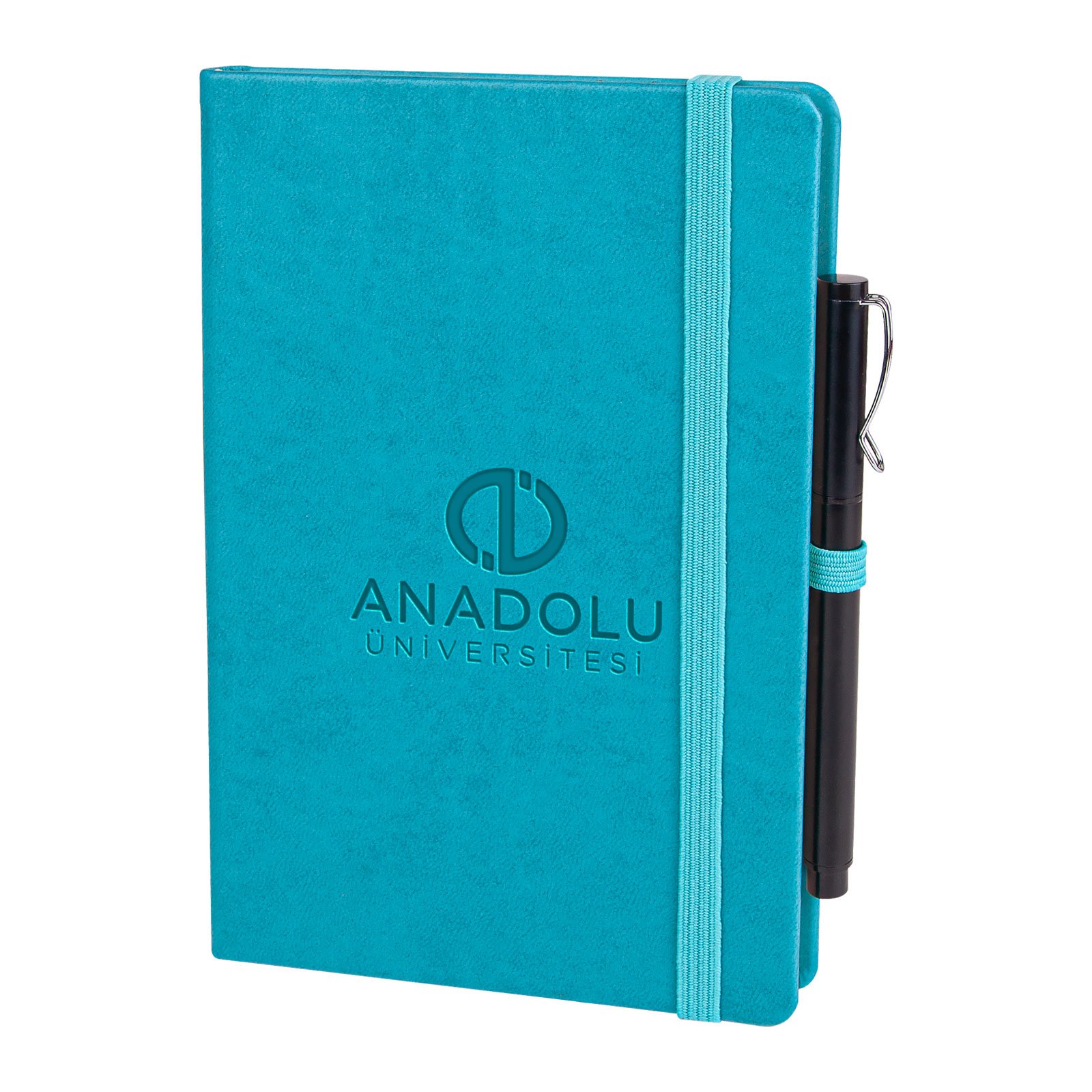 302923-001-v2 TURKUAZ KAPAKLI TARİHSİZ DEFTER (13X21 CM) - Görsel 1